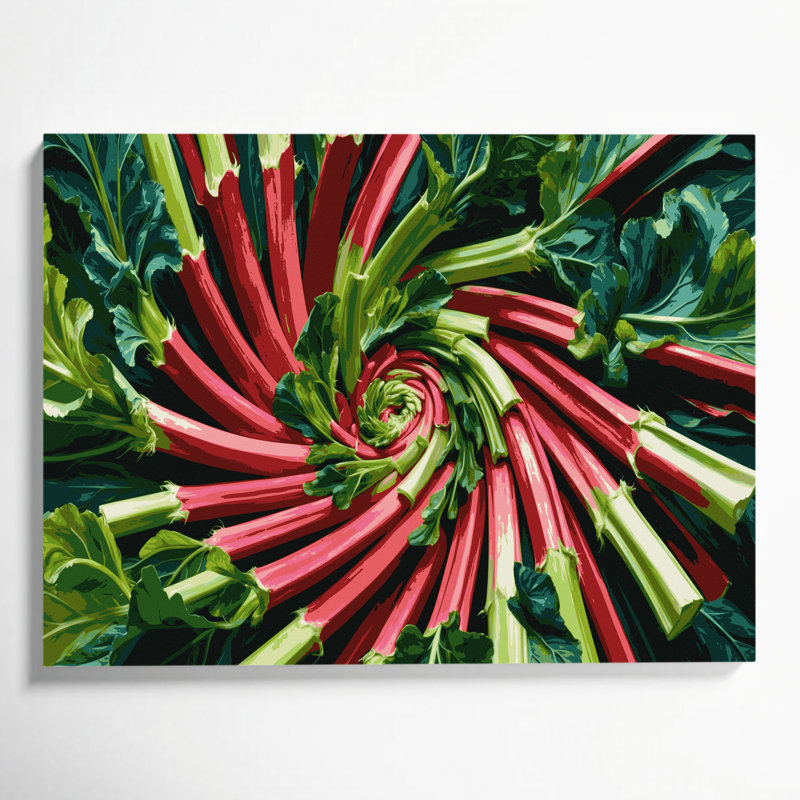 Légumes, art mural sur toile brun rhubarbe, H 8 po x l 10 po
