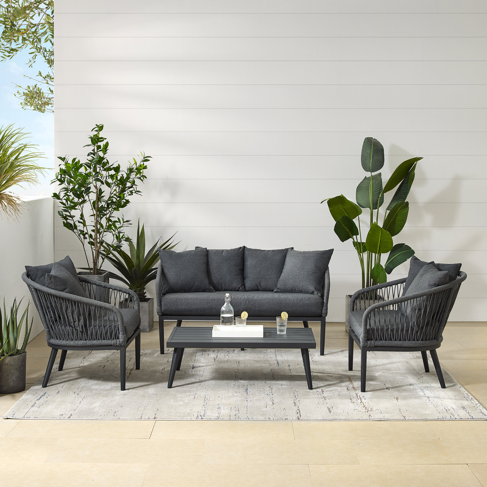 Tommas 4 - Person Patio Conversation Set with Cushions