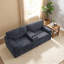 Canapé à compression 91,7 po sans pattes, velours côtelé moelleux avec porte-gobelets intégrés et poche de rangement latérale pour le salon-841633681-841633678