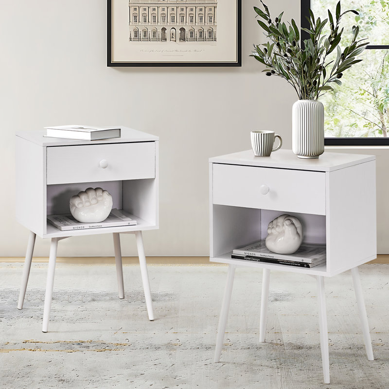 Kempst Nightstands Set for Bedroom Living Room, White