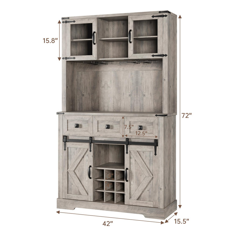Armoire de salle à manger Kya, Gris