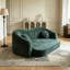Canapé inclinable à compression courbée convertible, canapé-lit 2 en 1 escamotable, avec base escamotable et siège profond, comprend deux coussins, fauteuil inclinable en chenille deux places-1008685961