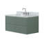   Ensemble de meuble-lavabo mural rectangulaire simple de 43 po avec comptoir en marbre de Carrare blanc de 1,5 po Ensuko-1084644070-1084644069