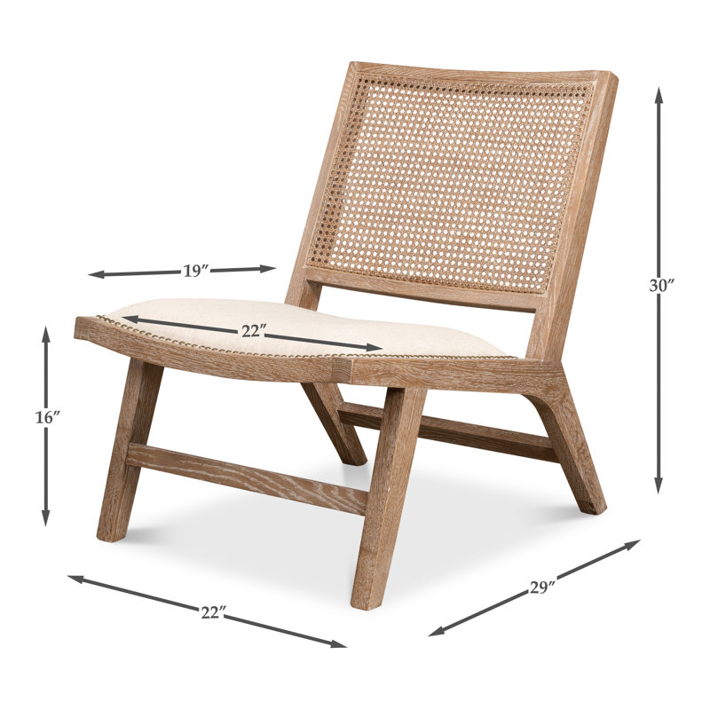 Curved White Oak and Cane Dining Chair