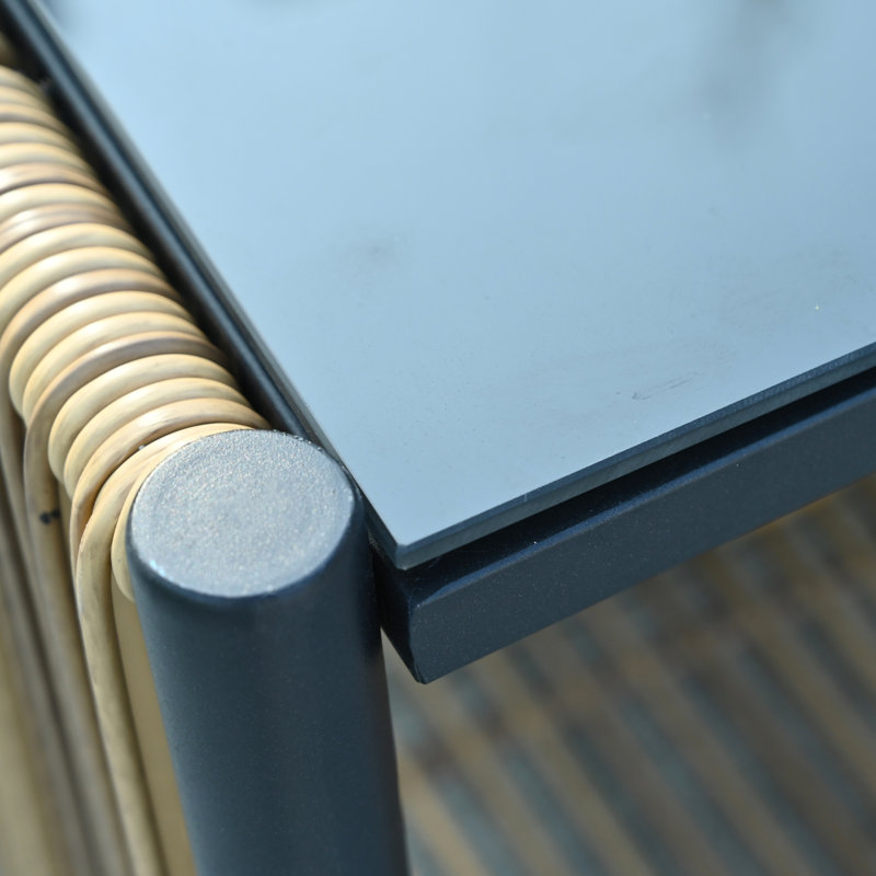 Pe d'extérieur avec coussins et table gris - pratique pour le rangement de patio 2