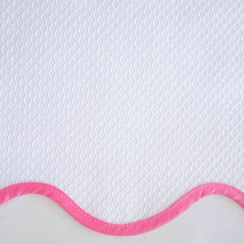 Honeycomb 100% Cotton Coverlet, California King Coverlet / Bedspread, White/Brilliance Pink