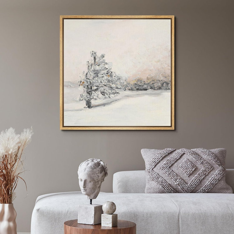 «Winter Wind Flowing The Tree Forest Landscape Snow Rustic», reproduction d'art sur toile encadrée, H 16 po x l 16 po
