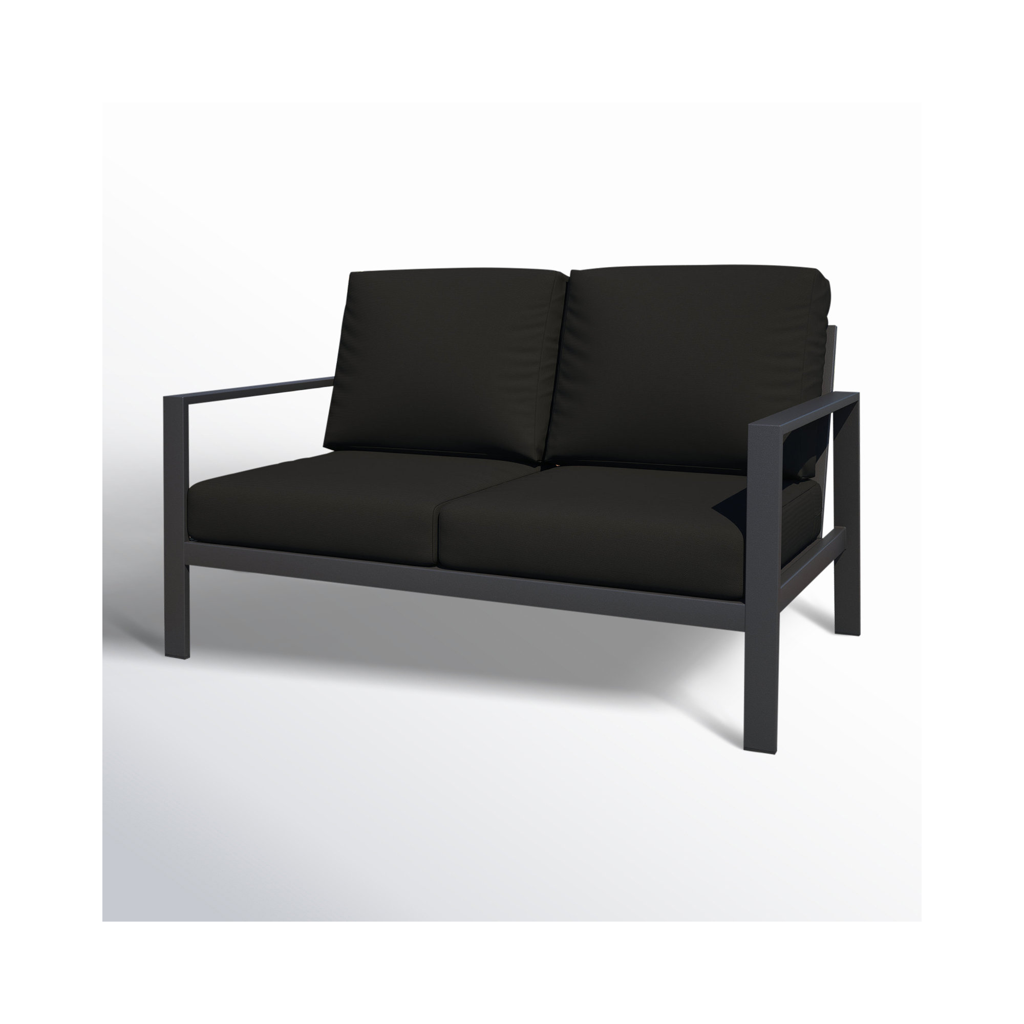 Townsend Sofa Seating Group with Sunbrella® Cushions, Canvas Black Sunbrella® Canvas, Gray
