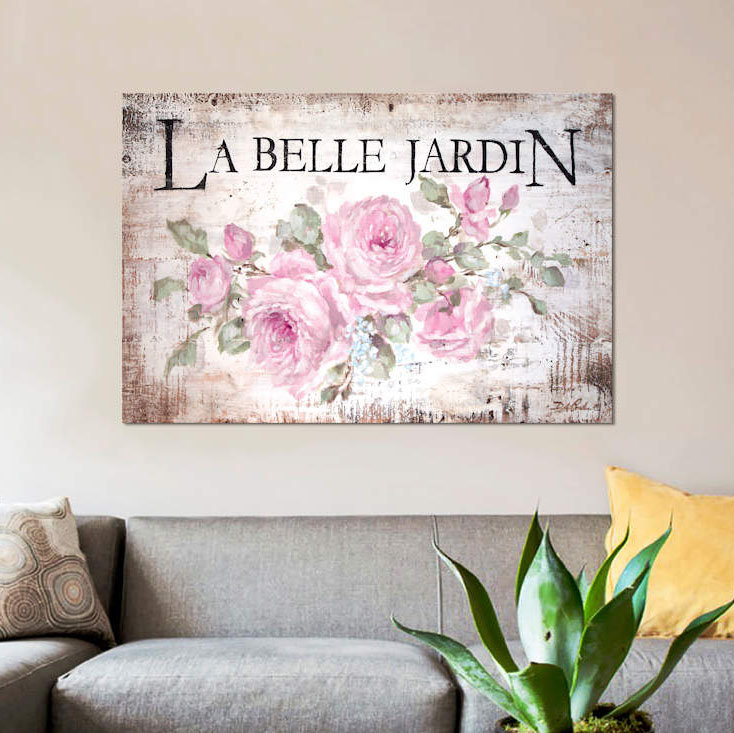 «La Belle Jardin» par Debi Coules, reproduction sur toile tendue, H 12 po x l 18 po x P 1,5 po, Toile tendue, Pas de tapis