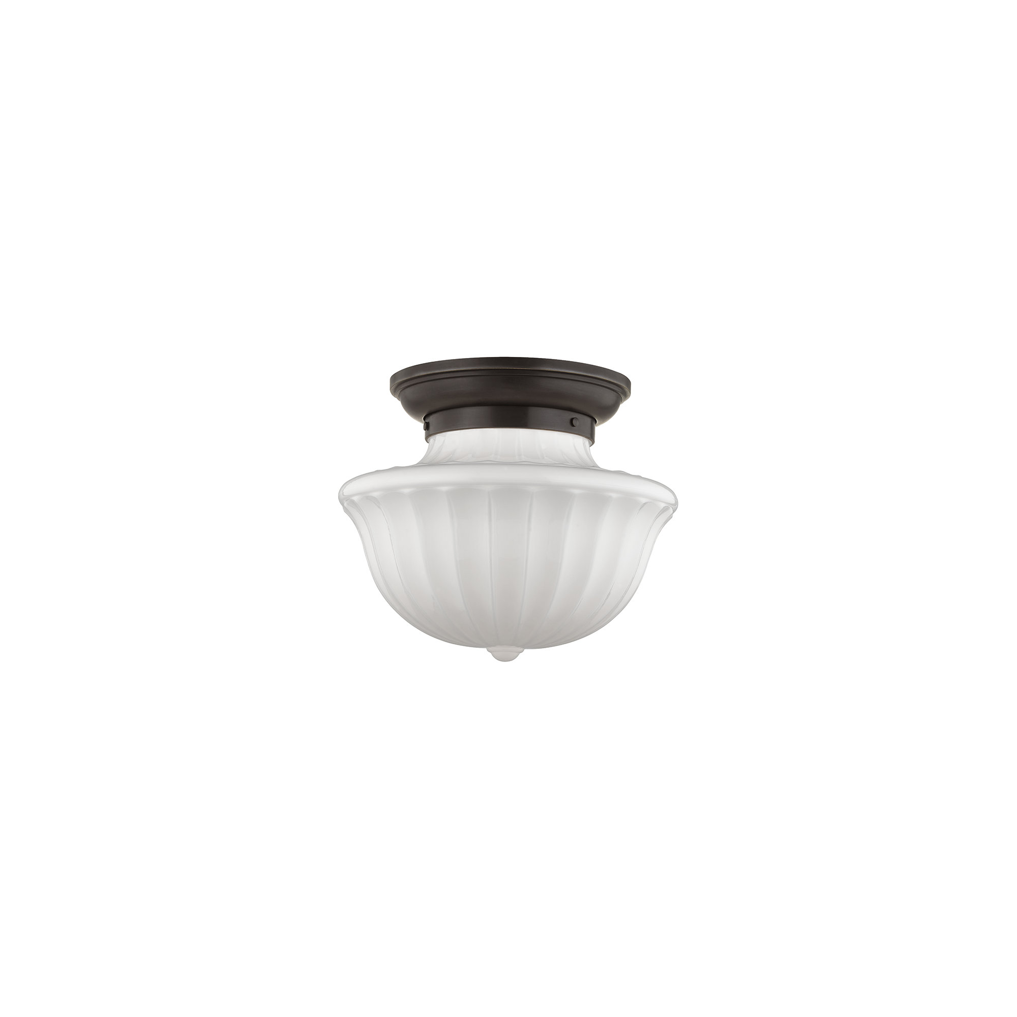 Maisie Single Light Glass Semi Flush Mount, Old Bronze, 12.5" H x 15" W