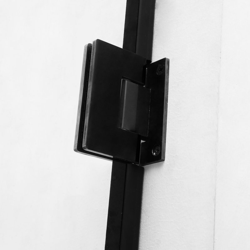 40" W X 72" H Glass Shower Door In Matte Black, Bathroom Fashion Choice Black With Glass, Pivot Appealing Quality