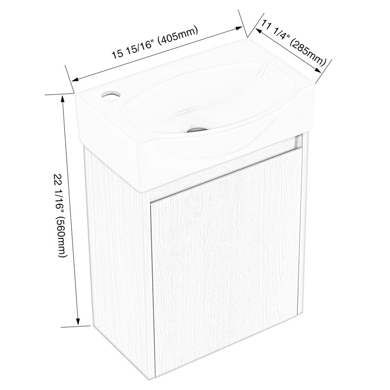 Meuble-lavabo simple avec plateau 15,93 po Magdalyn