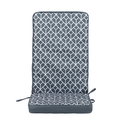 Geometric Outdoor High Back Seat Pad