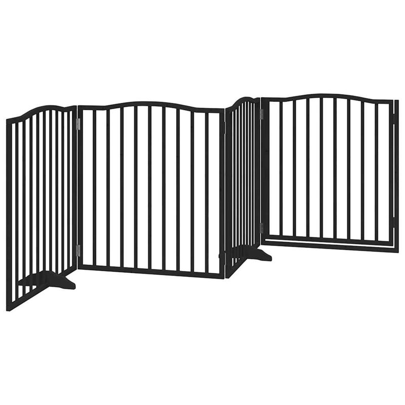 Reshunda Solid Wood Dog House Door, 90cm H x 320cm W x 2cm D, Black