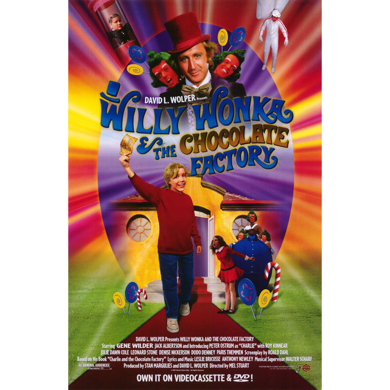 Willy Wonka et la fabrique de chocolat, H 24 po x l 16 po