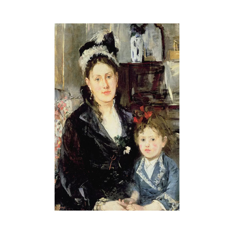 Madame Boursier And Her Daughter, 1873 by Berthe Morisot - Wrapped Canvas Painting, 30.48cm H x 20.32cm W x 1.905cm D