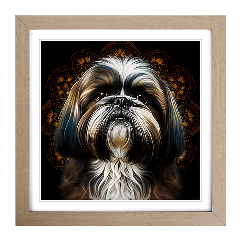 Shih Tzu Ornamental - Framed Print, Oak