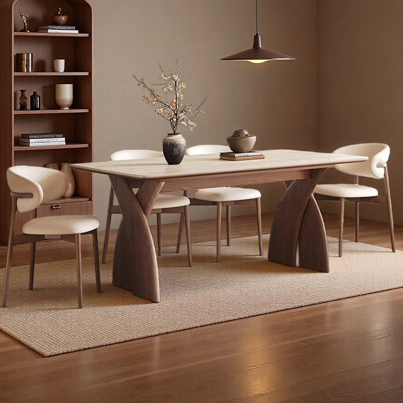 Table de salle à manger American American, 5 pièces: table, 4 chaises, H 29,53 po x l 55,12 po x P 31,5 po