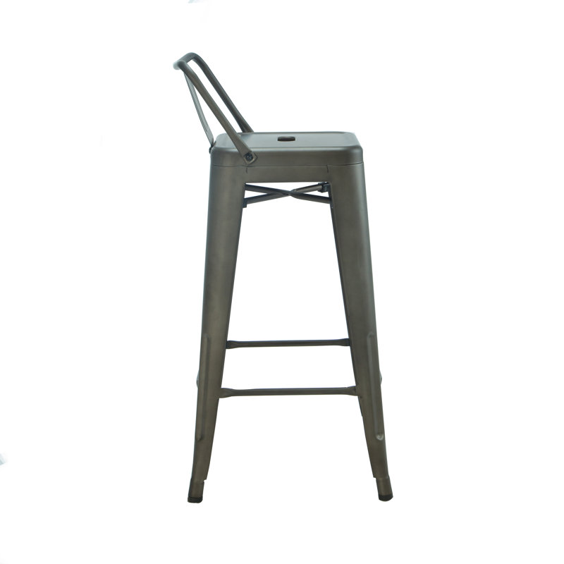 Tabouret Alawai, Gris bronze, Tabouret de comptoir (siège d'une hauteur de 26 p