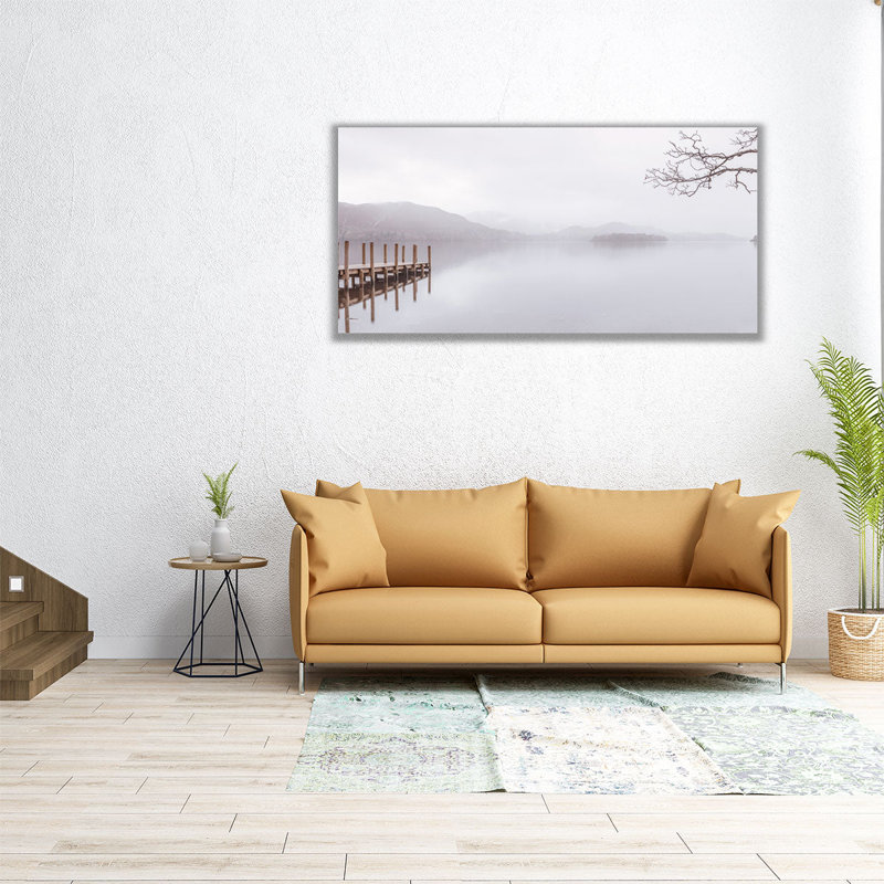 «Wooden Pier on the Lake», reproduction d'art sur toile, H 15 po x l 30 po