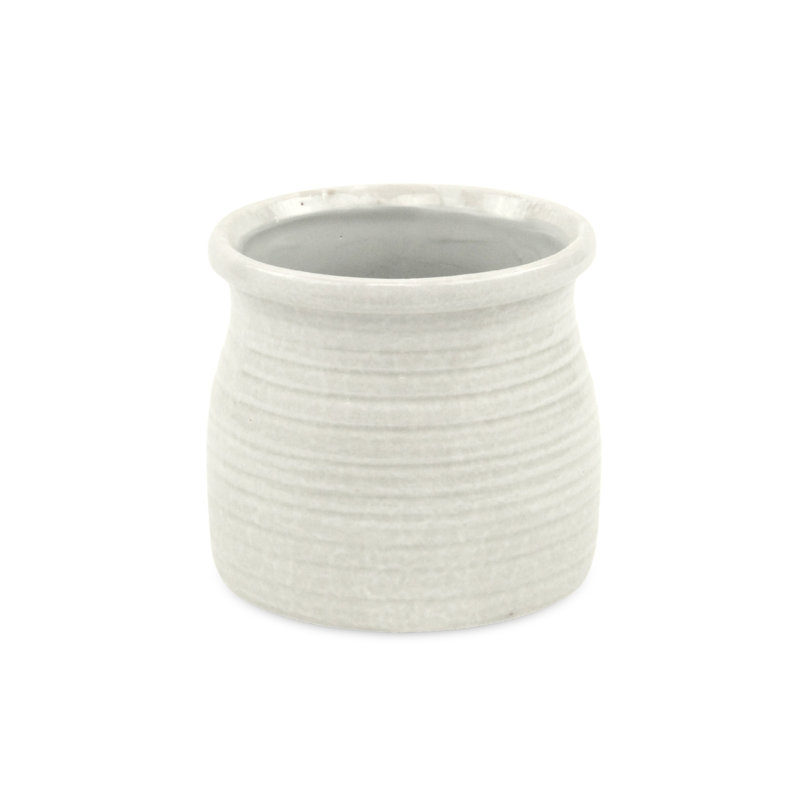Pot à fleurs en céramique Mott, Blanc, H 4,75 po x l 5 po x P 5 po