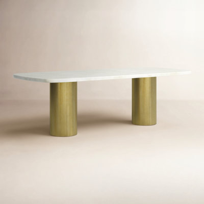 Charney Marble Top Metal Base Dining Table