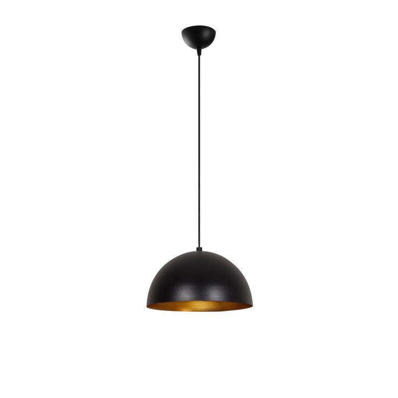 Lustre industriel moderne, noir et or, 19,7 po de diamètre x 47,6 po de hauteur | Corps en métal, hauteur réglable, douille E27 (40 W maximum) | Éclairage élégant pour la maison et le bureau, design scandinave et fantaisiste