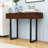 Minimalist Wooden Fluted Design Console Table with Two-Drawer, Metal Legs and Adjustable Feet-1221946323