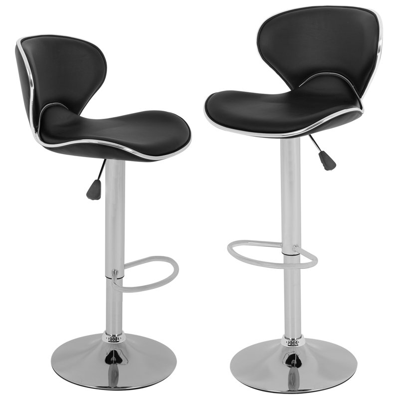 Ensemble de 2 tabourets de bar Knapp Otsellic, Noir