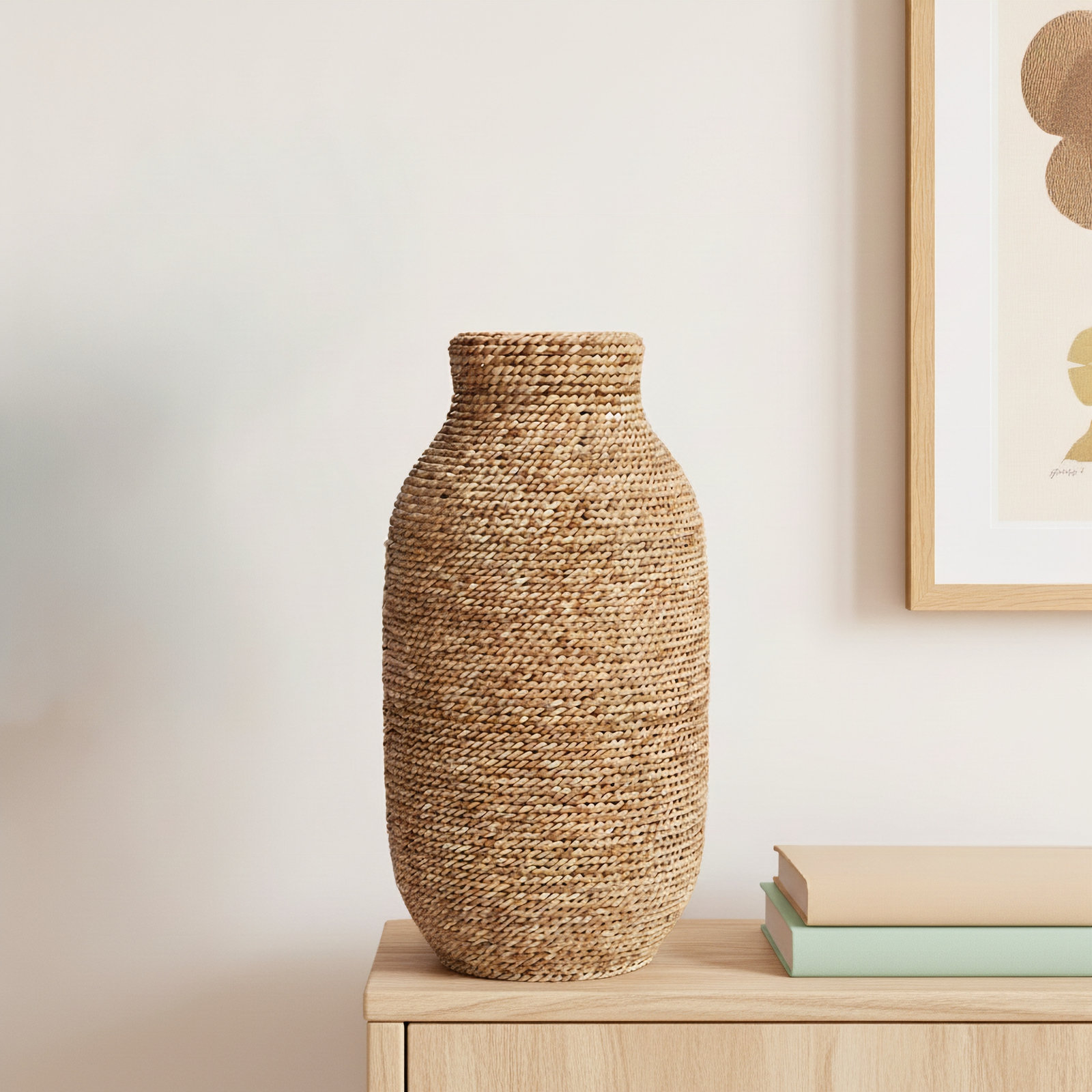 Fez Handmade Seagrass Table Vase, 15.85" H x 8.45" W x 8.4" D