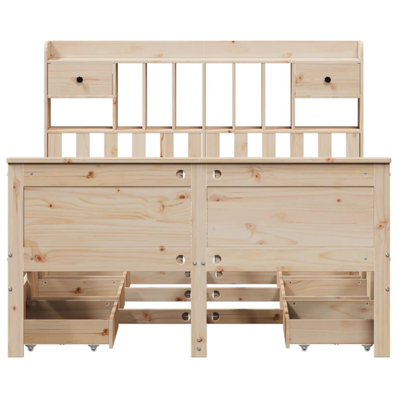 Mogadore Solid Wood Bed, Natural, 160 x 200 cm
