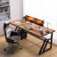 Bureau d'ordinateur moderne, bureaux à domicile, table d'écriture, poste de travail pour bureau à domicile (brun / noir, 59 pouces)