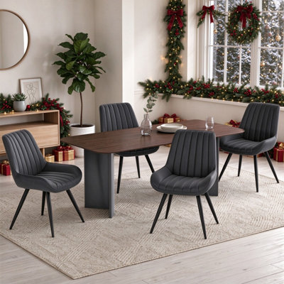 Modern Dining Chairs 54.8*46.9*83.2cm Tech Fabric Upholstery with Stylish Design Sofa-Level Cushioning Pet-Friendly Durable Scratch Resistant for Kitchen Dining Room or Home Office