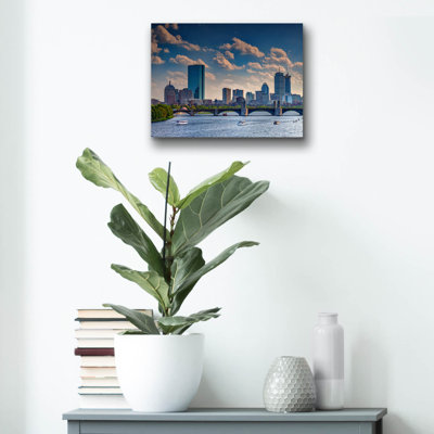 Ebern Designs 'Longfellow Bridge And The Boston Skyline' by Rick Berk Acrylic Glass Wall Art