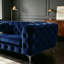 Canapé 2 places en velours bleu