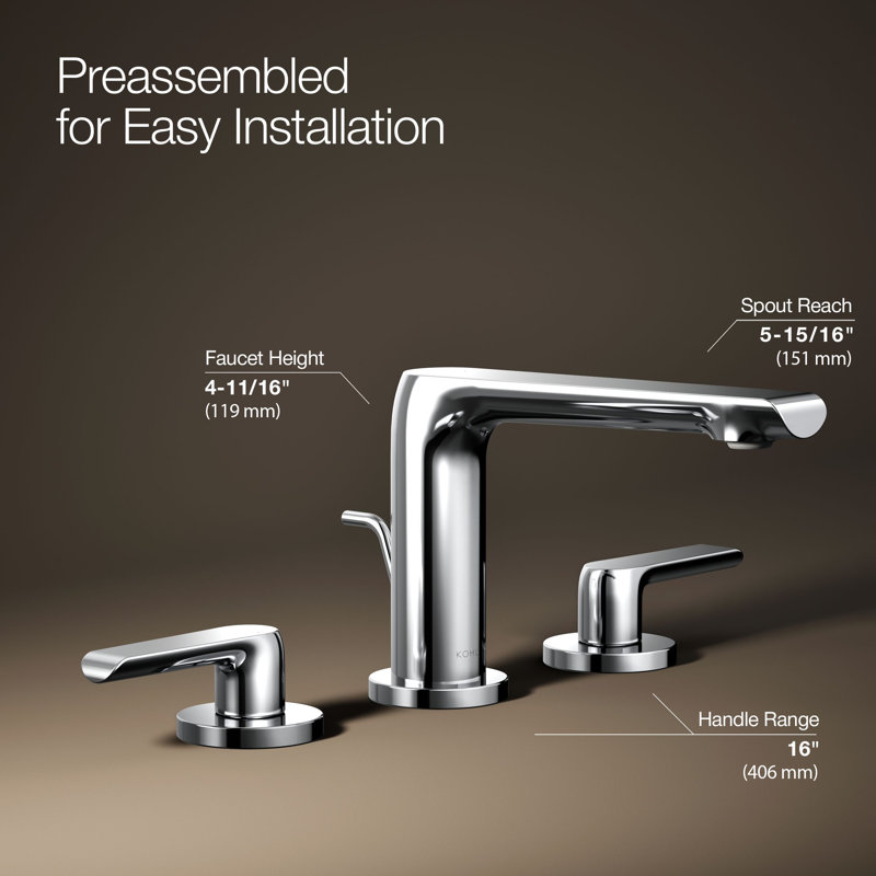 Avid Widespread Bathroom Sink Faucet, Polished Chrome