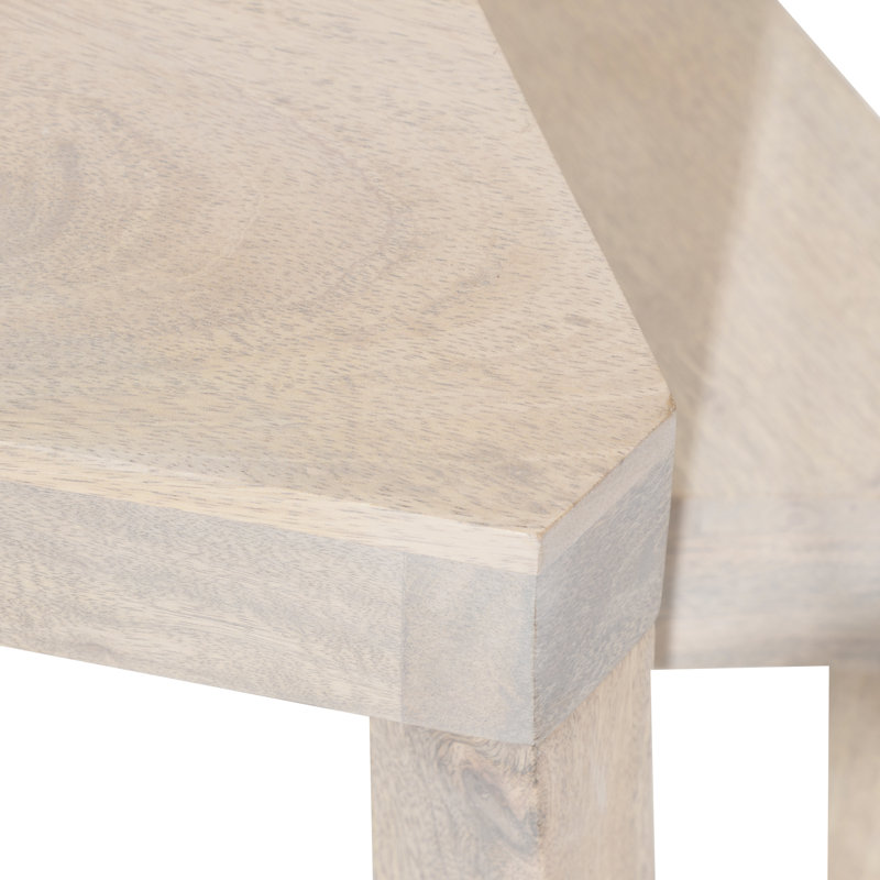 Tables gigognes en bois massif, Blanc délavé