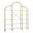 5 Tier Bookshelf With Curved Top, X Bar Gold Shelf, Arched Bookshelf With Anti-Tipping Device And Adjustable Foot Pads
