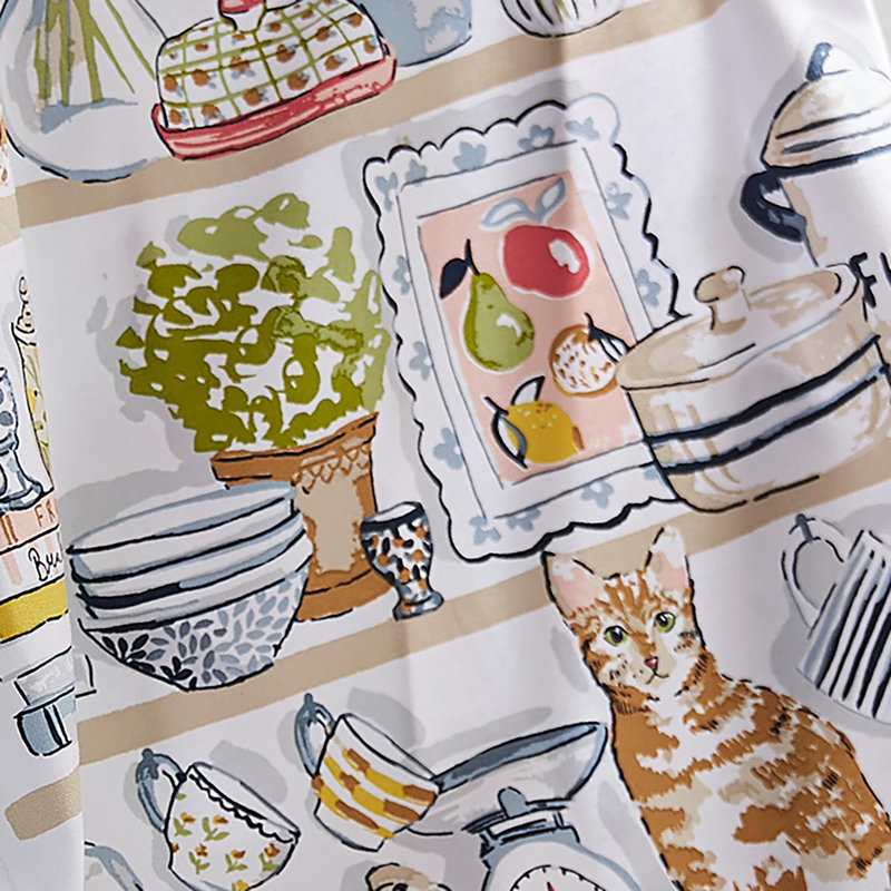 Pantry Cats Floral Tea Towel Kitchen Towel