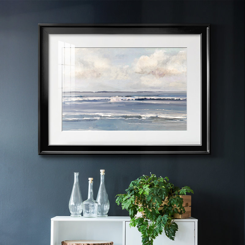 Serene Seascape, reproduction d'art encadrée, H 30 po x l 44 po x P 1,5 po, Noir
