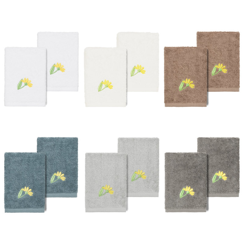 DAISY 100% Turkish Cotton Washcloth, Dark Gray