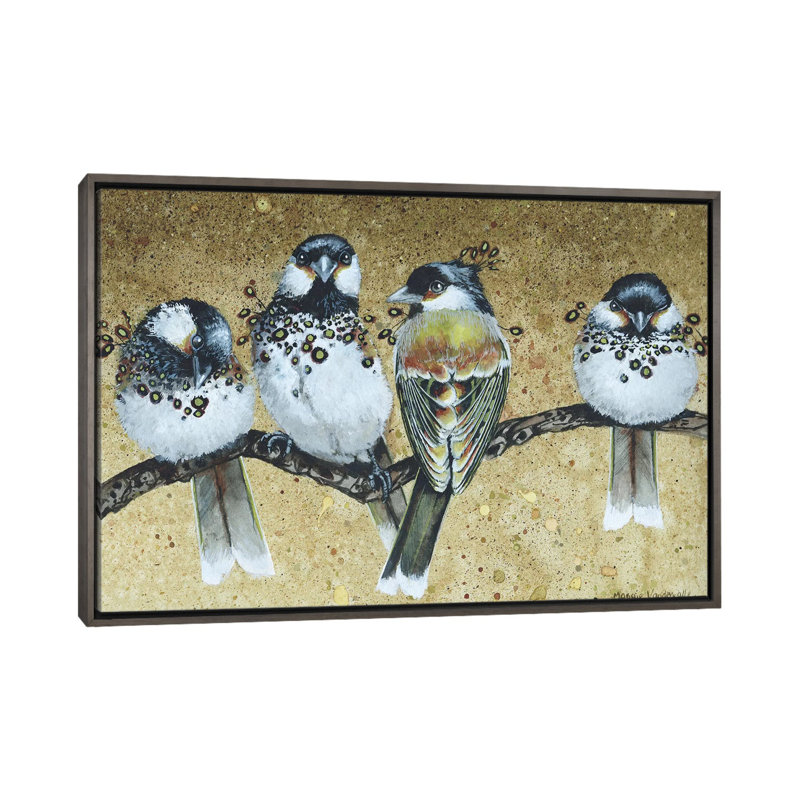 Reproduction d’art, "The Quirk" par Maggie vandewalle, H 26 po x l 40 po x 1,5 po, Toile encadrée de bois rustique foncé