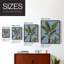 «Banana Leaves on Blue I», reproduction encadrée - bois massif-2064122369-2064122379