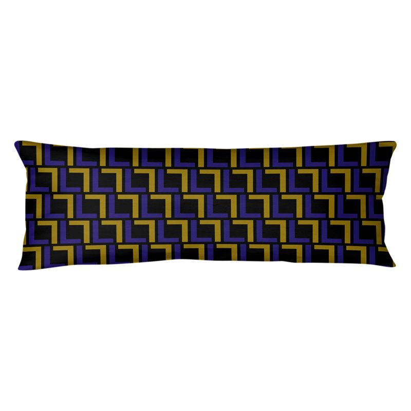 Polyester Medium Pillow, Microfiber, Purple/Metallic Gold/Black