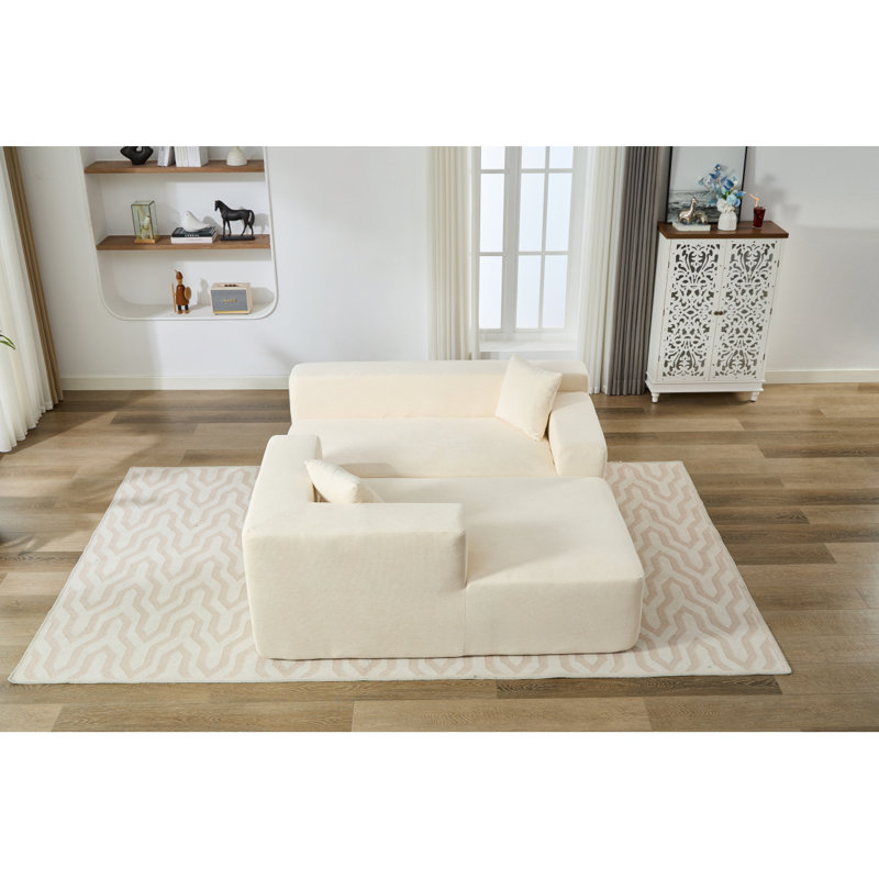 Chenille Compressible Sofa, Beige