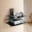2 Tiers Wall Mounted AV Media Stand Adjustable Floating Projector Shelf