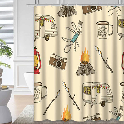 Rideau de douche avec 12 crochets