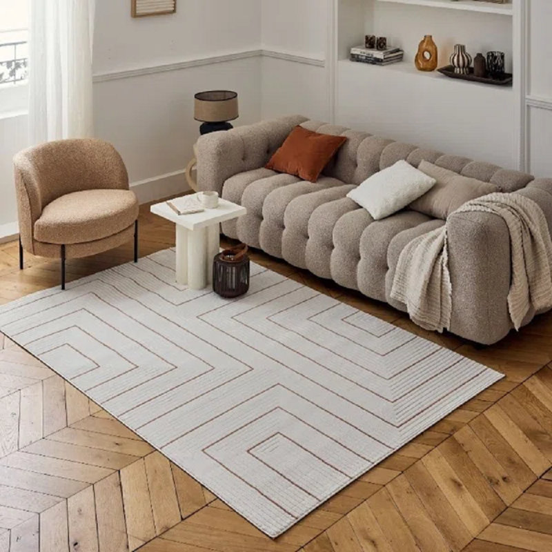 Carmel Modern Geometric Cream/Terra Area Rug, Rectangle 240 x 340 cm