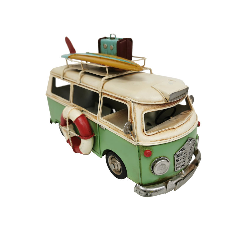 Autobus en métal Kasten avec planche et bagages, Vert