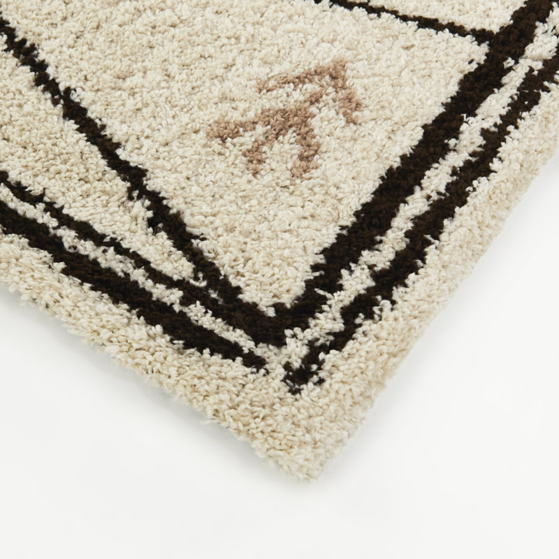 Lopes Brown Modern Moroccan Shag Area Rug, Rectangle 7'10" x 10'